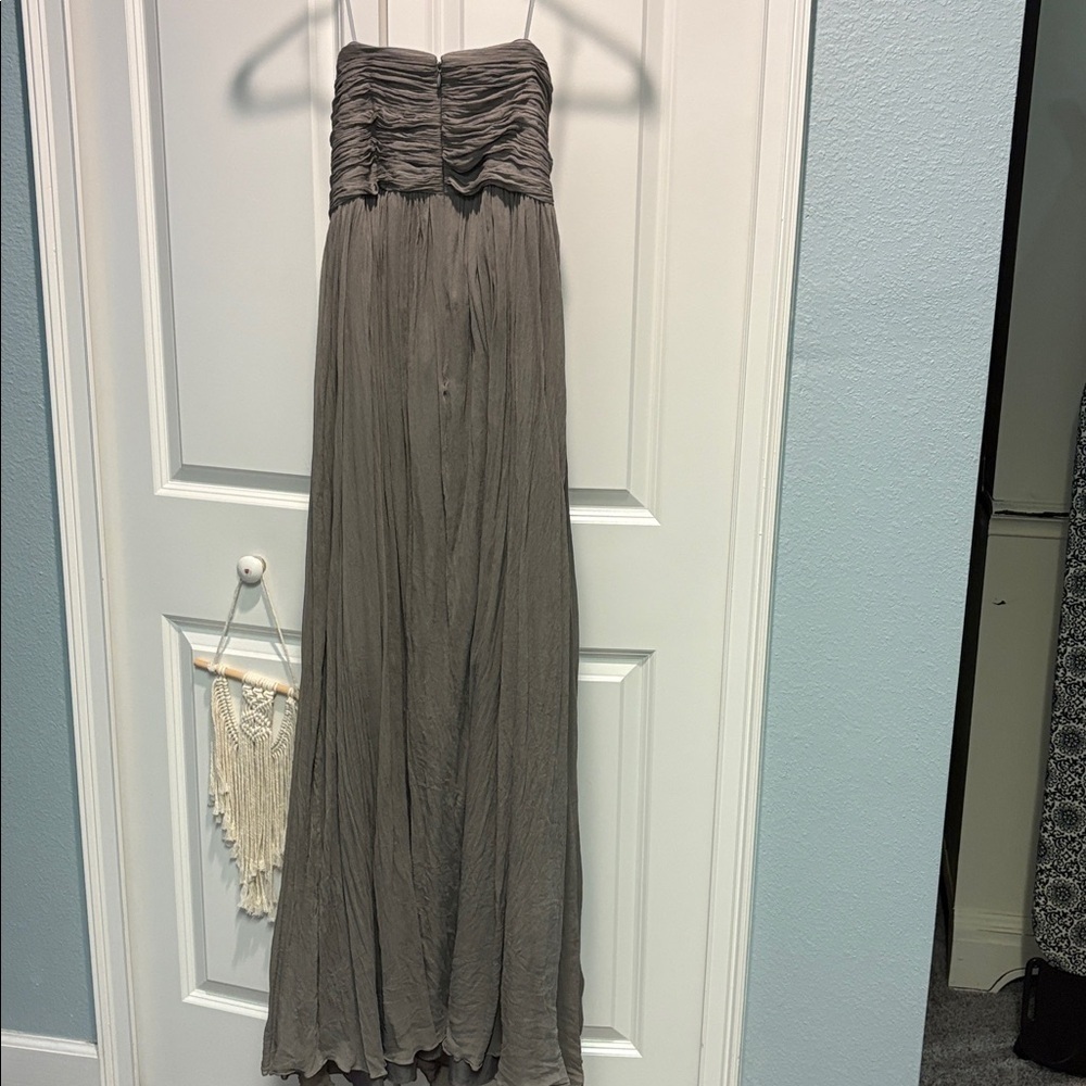 Elegant, bridesmaids Jcrew Strapless Gray Gown - Picture 5 of 5